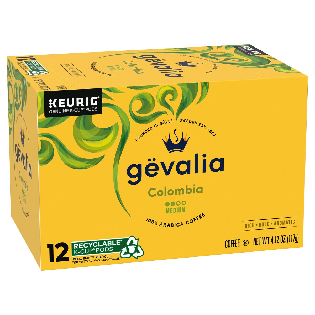 slide 8 of 9, Gevalia Colombia Medium Roast K-Cup Coffee Pods, 12 ct Box, 12 ct