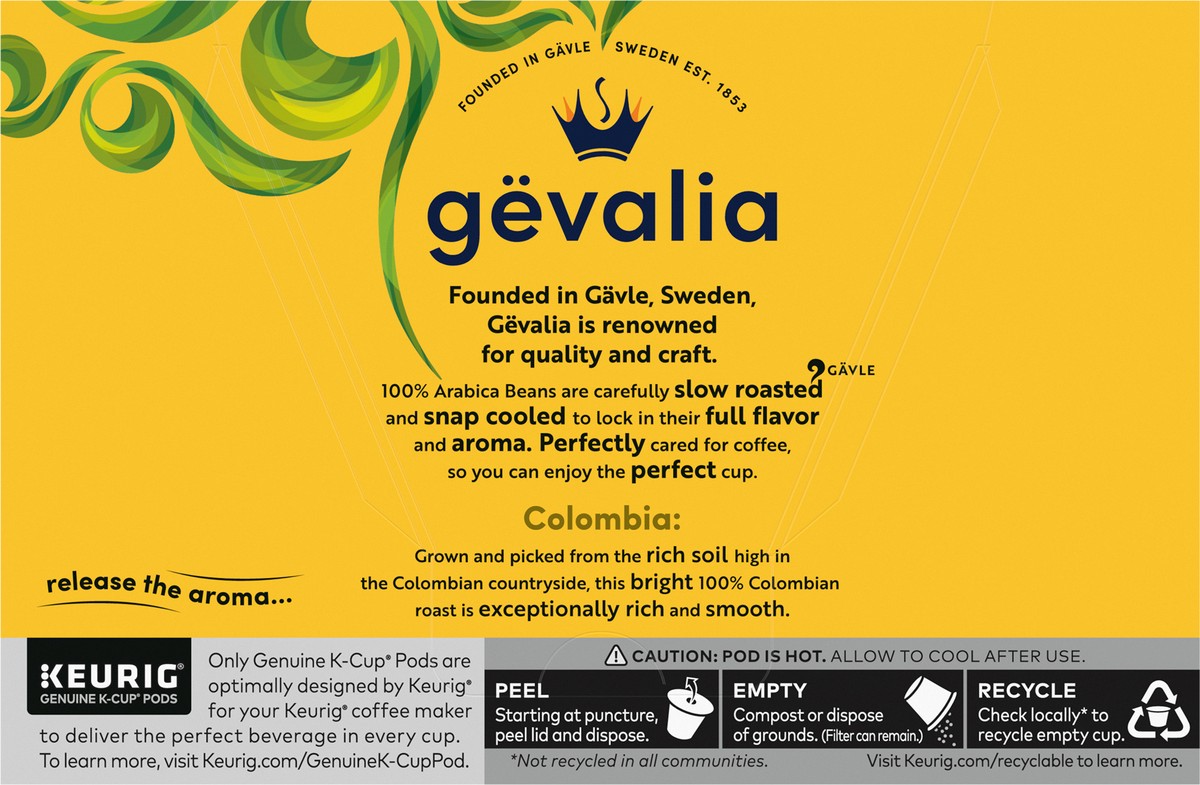 slide 5 of 9, Gevalia Colombia Medium Roast K-Cup Coffee Pods, 12 ct Box, 12 ct