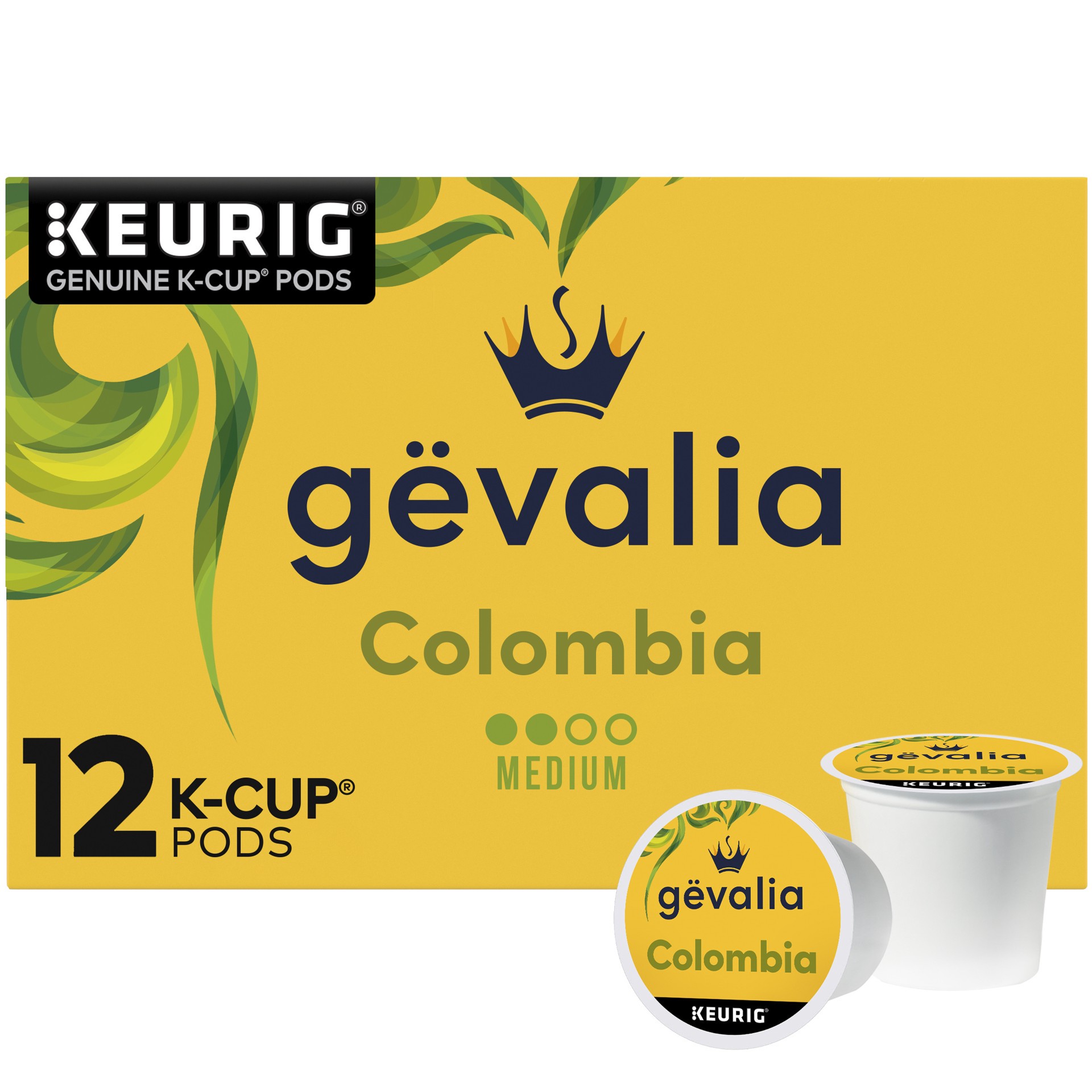 slide 1 of 9, Gevalia Colombia Medium Roast K-Cup Coffee Pods, 12 ct Box, 12 ct
