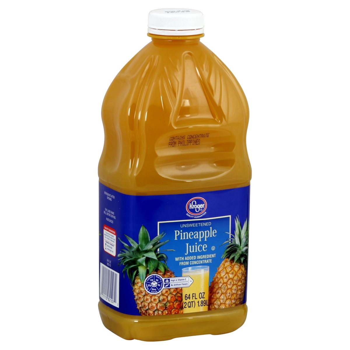slide 1 of 3, Kroger No Sugar Added 100 Pineapple Juice, 64 fl oz
