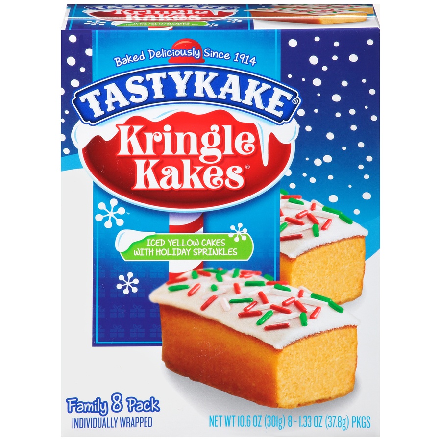 slide 1 of 1, Tastykake Cream Filled Iced Cakes With Holiday Sprinkles, 8 ct; 1.33 oz
