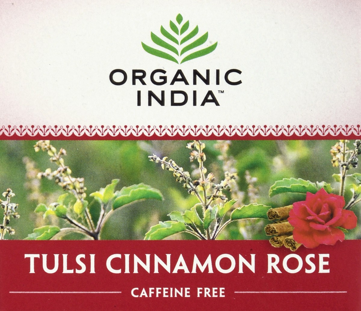 slide 4 of 13, Organic India Caffeine Free Infusion Bags Tulsi Cinnamon Rose Herbal Supplement 18 ea, 18 ct