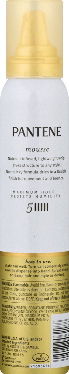 slide 5 of 9, Pantene Pro-V Maximum Hold Mousse to Resist Humidity, 6.6 oz, 6.6 oz