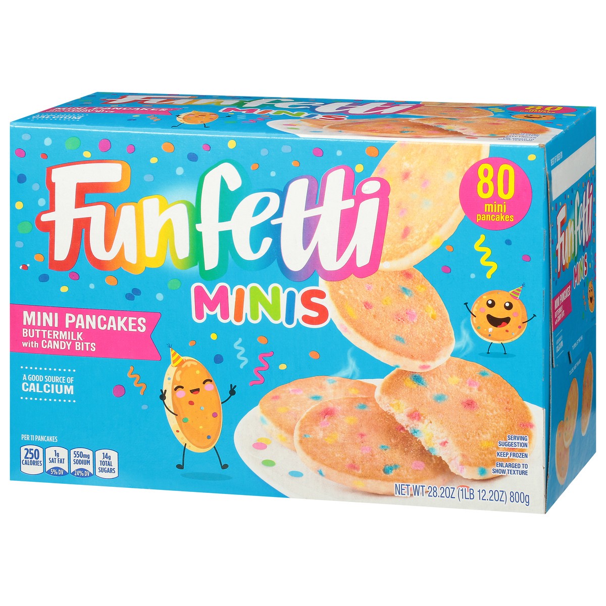 slide 3 of 9, Funfetti Buttermilk with Candy Bits Pancakes Mini 80 ea, 80 ct