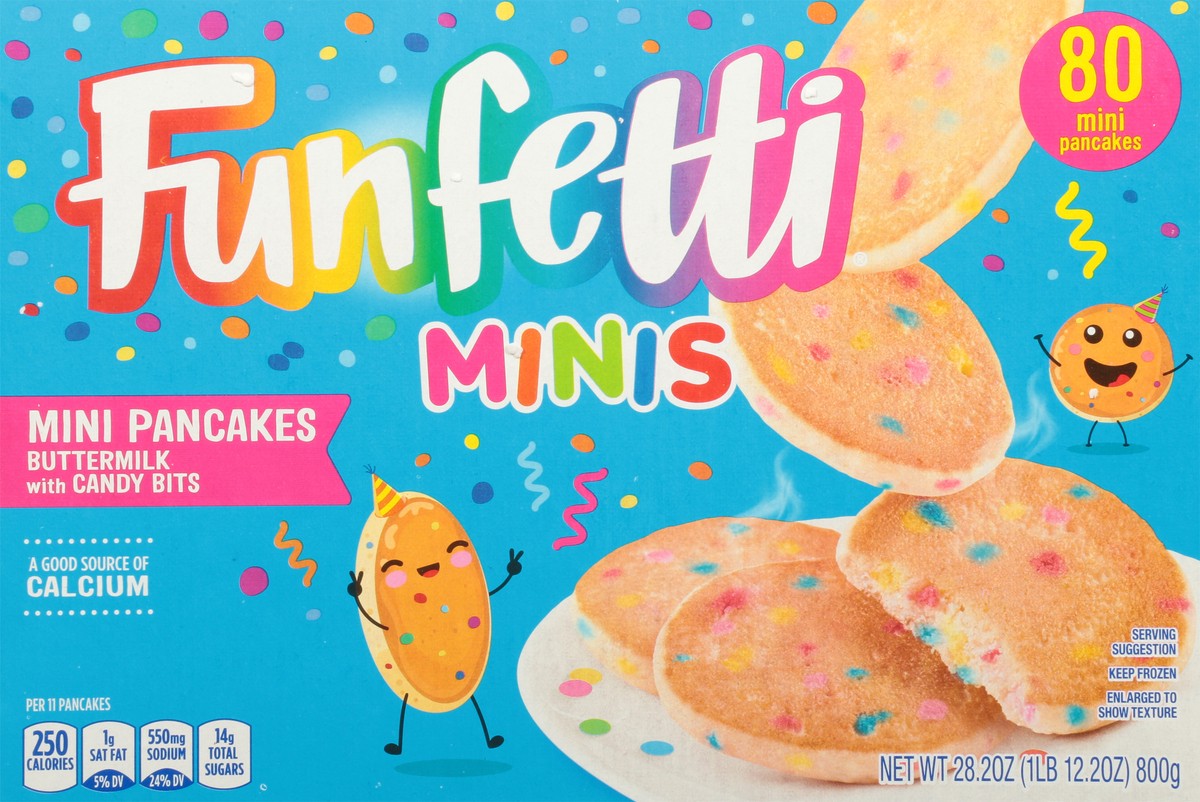 slide 6 of 9, Funfetti Buttermilk with Candy Bits Pancakes Mini 80 ea, 80 ct