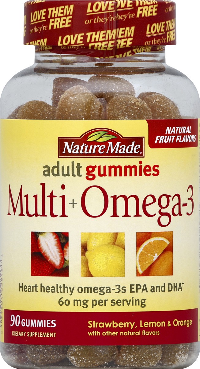 slide 5 of 6, Nature Made Multi Omega 3 Gummies Vitamins, 90 ct