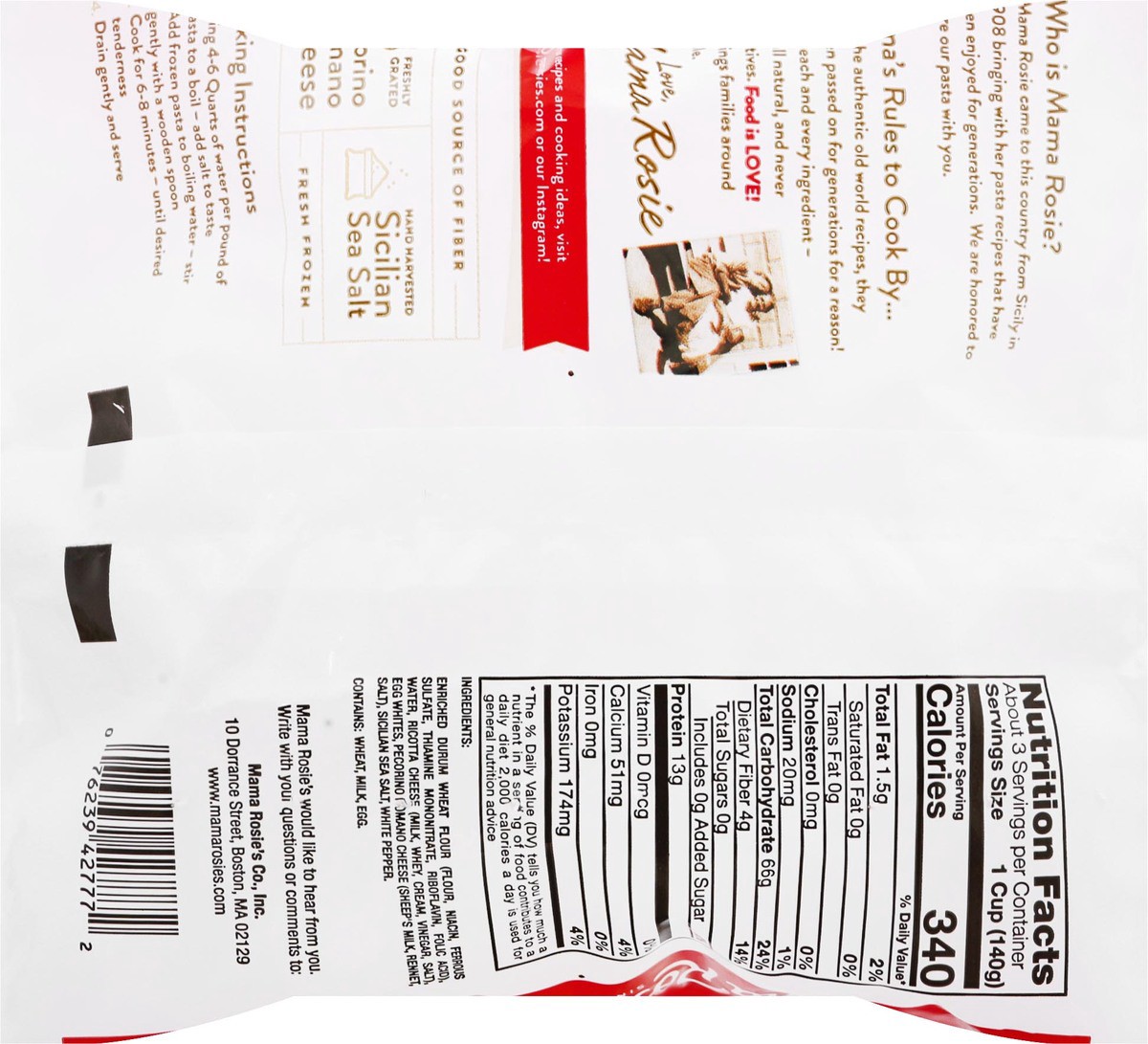 slide 6 of 13, Mama Rosie's Ricotta Cheese Cavatelle 14 oz, 14 oz