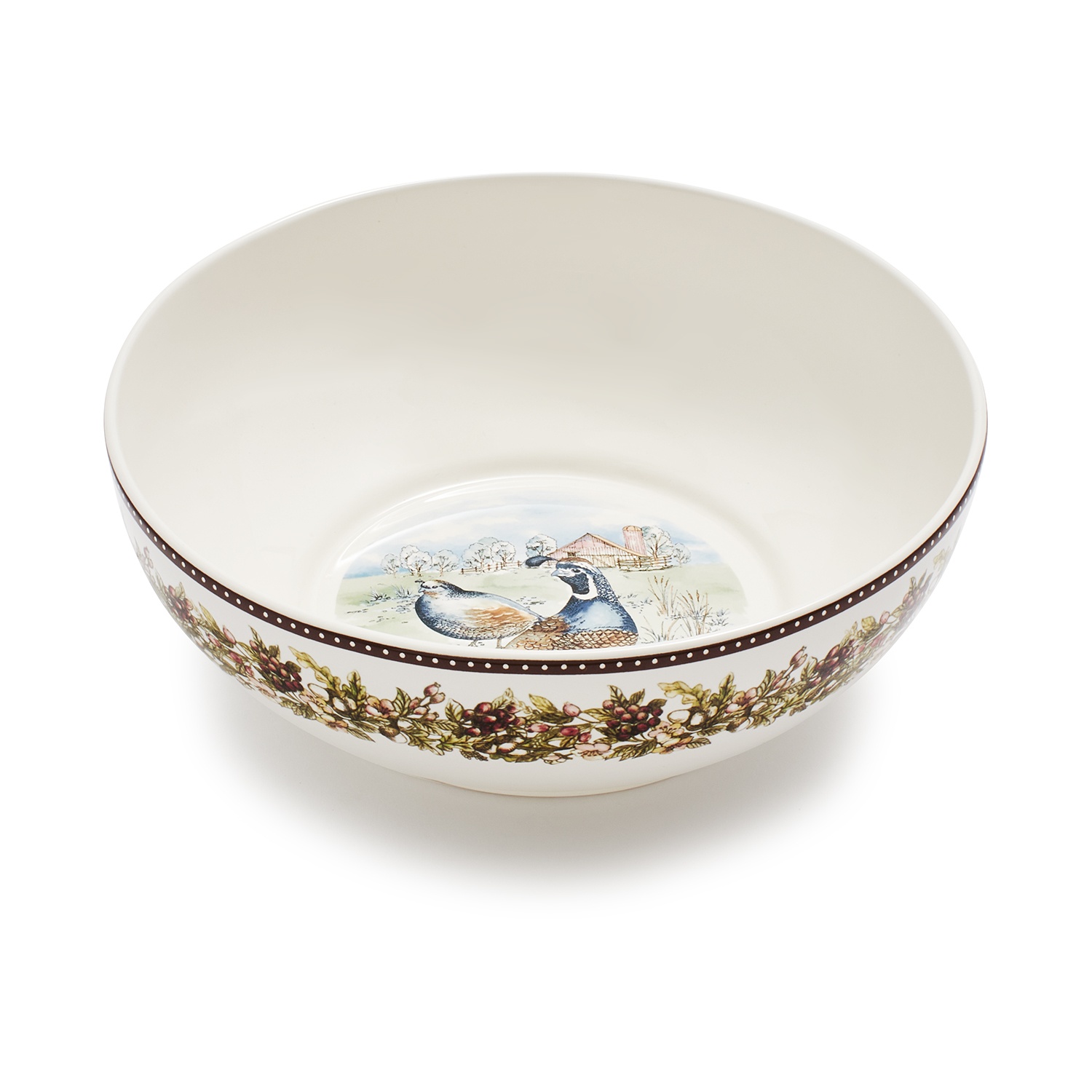 slide 1 of 1, Sur La Table Quail Serving Bowl, 11 in