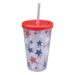 Meijer Corporate Seasonal Plastic Tumbler Stars 17 oz