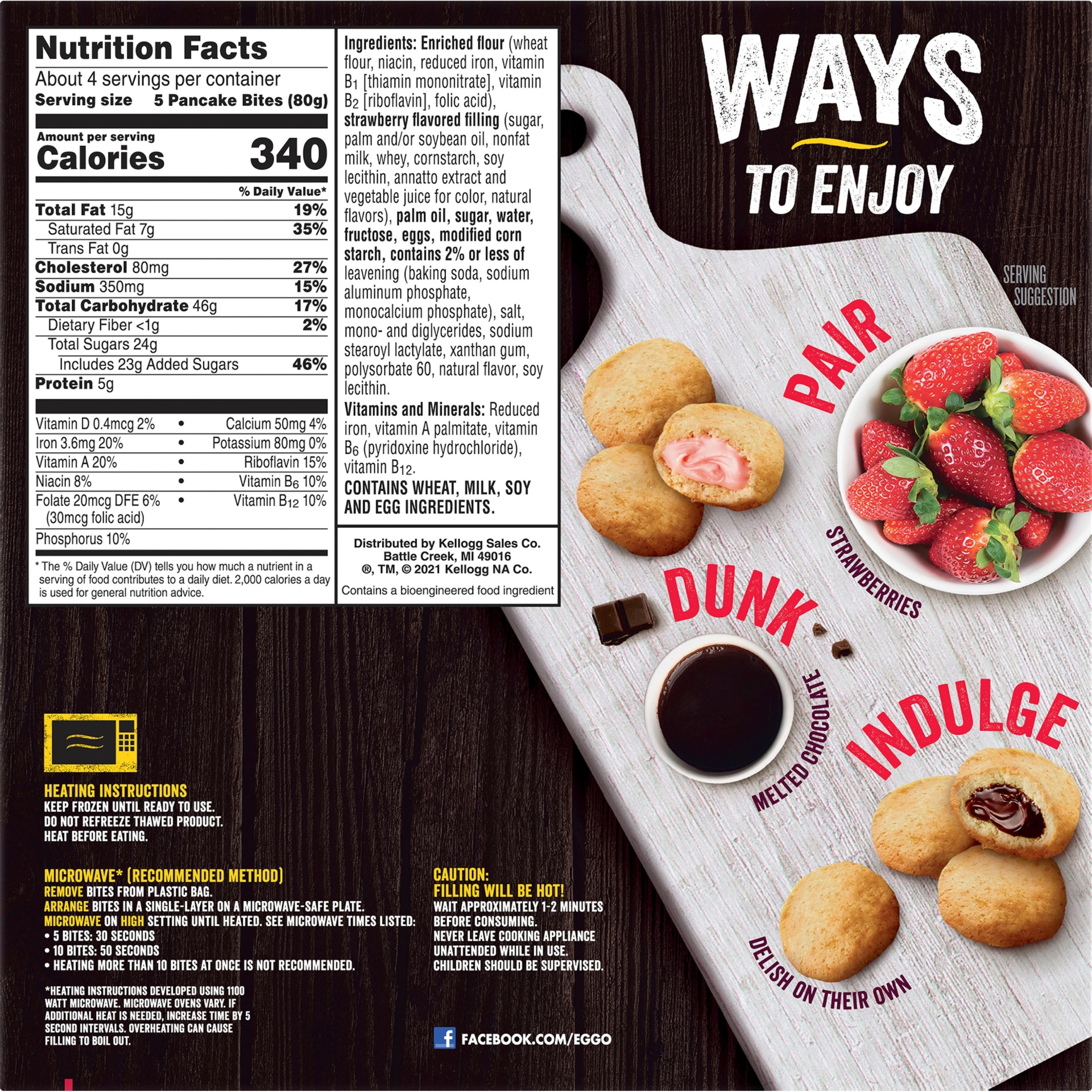 Eggo Stuffed Pancake Bites, Frozen Breakfast, Strawberry 10.15 oz Shipt