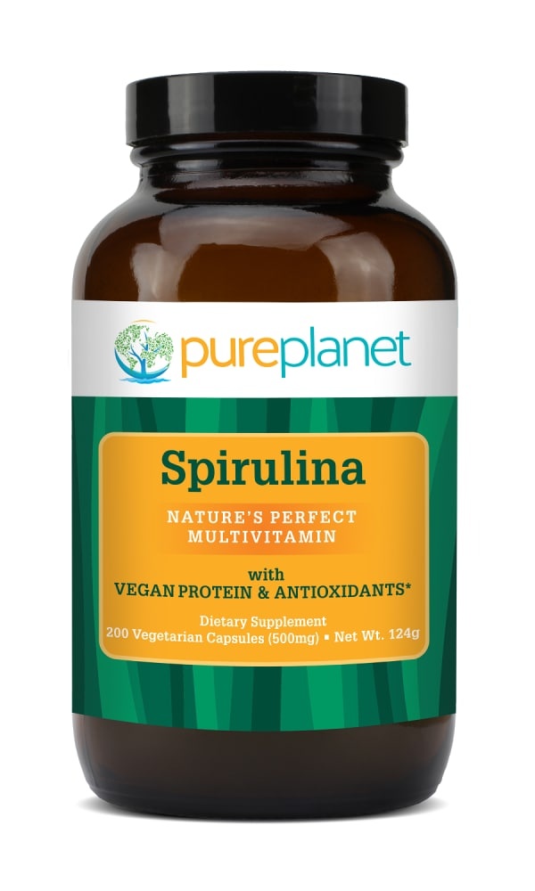 slide 1 of 1, Pure Planet Spirulina 500 Mg Capsules, 200 ct