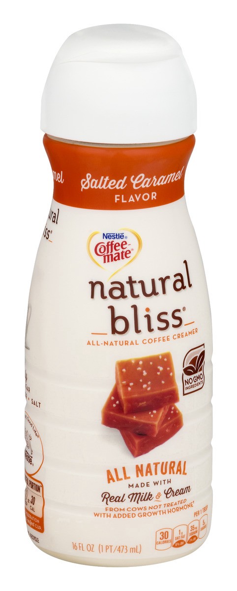 slide 6 of 9, COFFEE-MATE NATURAL BLISS Salted Caramel All-Natural Liquid Coffee Creamer 16 fl. oz. Bottle, 16 oz