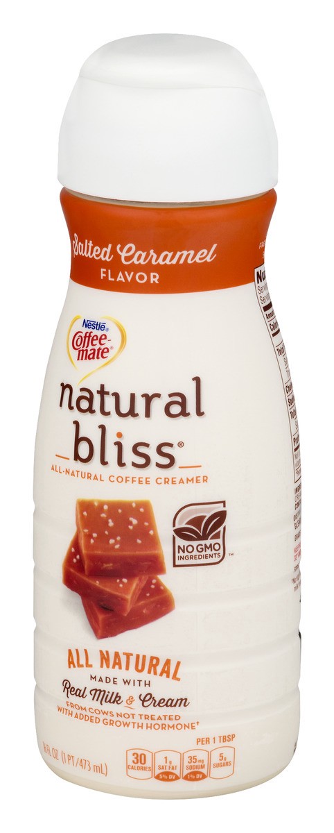 slide 7 of 9, COFFEE-MATE NATURAL BLISS Salted Caramel All-Natural Liquid Coffee Creamer 16 fl. oz. Bottle, 16 oz