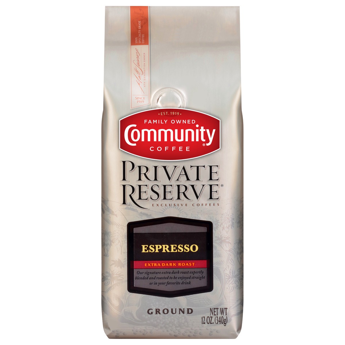 slide 5 of 6, Community Coffee Coffee Private Reserve Espresso Extra Dark Roast Ground Coffee - 12 oz, 12 oz