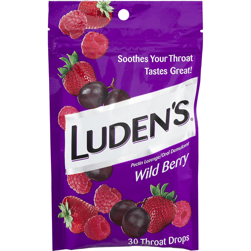 slide 2 of 25, Luden's Wild Berry Throat Drops, Sore Throat Relief, 30 Count, 30 ct