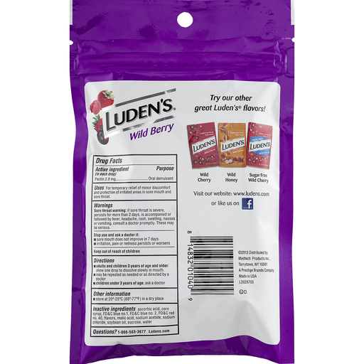 slide 18 of 25, Luden's Wild Berry Throat Drops, Sore Throat Relief, 30 Count, 30 ct