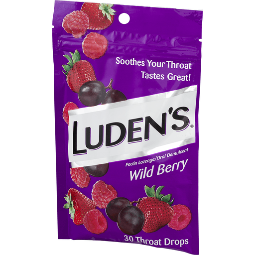 slide 3 of 25, Luden's Wild Berry Throat Drops, Sore Throat Relief, 30 Count, 30 ct