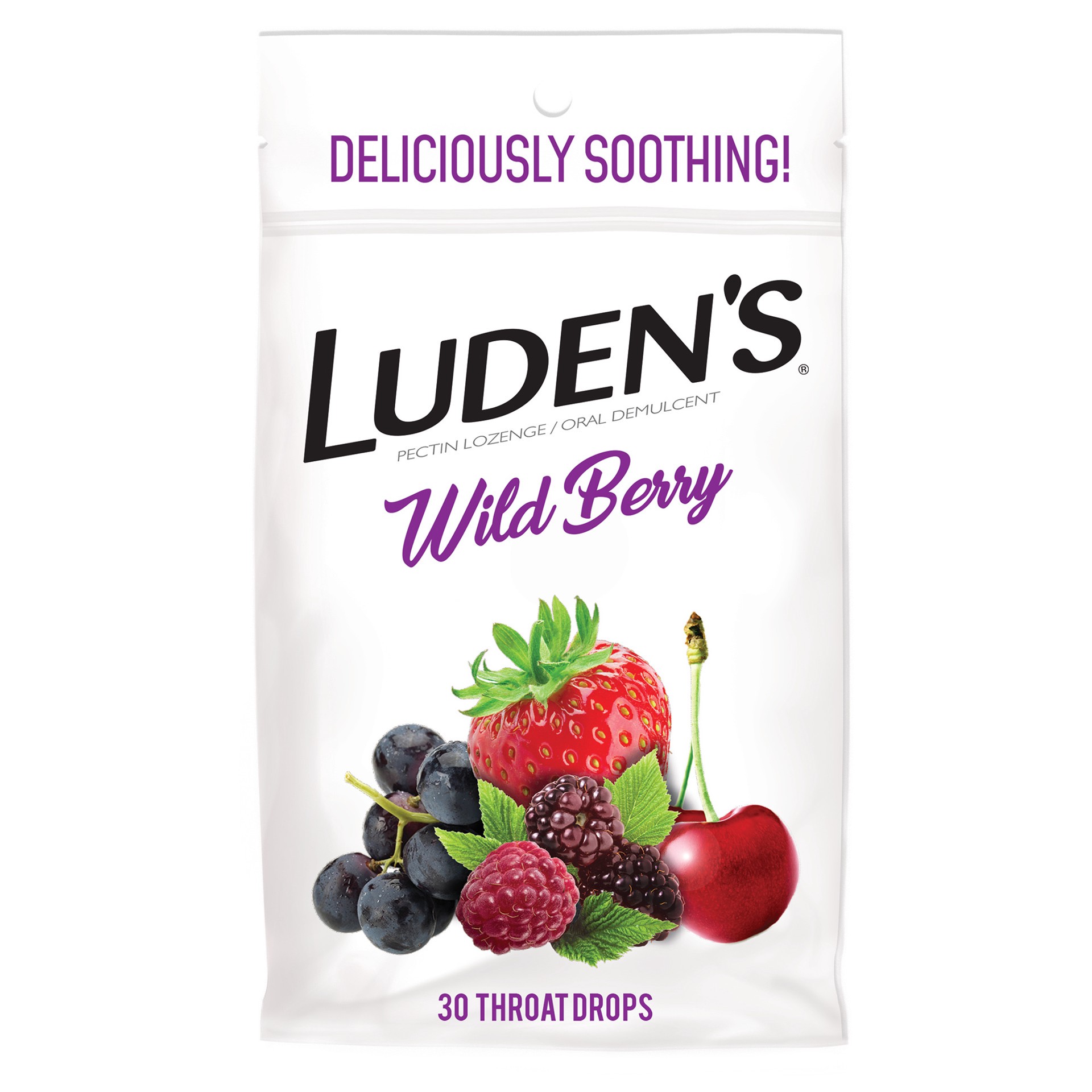 slide 1 of 25, Luden's Wild Berry Throat Drops, Sore Throat Relief, 30 Count, 30 ct