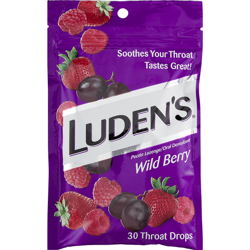 slide 9 of 25, Luden's Wild Berry Throat Drops, Sore Throat Relief, 30 Count, 30 ct