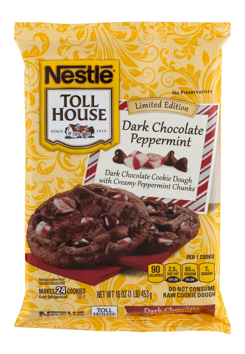 slide 1 of 1, Nestlé Toll House Dark Chocolate Peppermint Cookie Dough, 16 oz