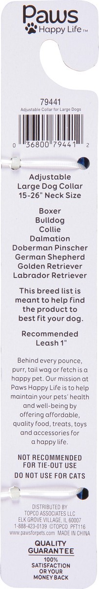 slide 2 of 9, Paws Happy Life Collard Adjustable Nylon - Blue, 1 ct
