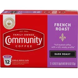 Community Coffee Coffee, Dark Roast, French Roast, K-Cup Pods