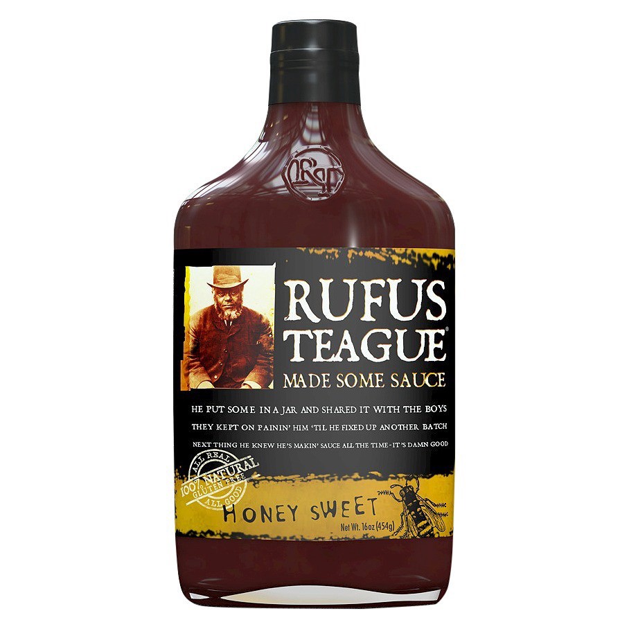 slide 1 of 9, Rufus Teague Honey Sweet BBQ Sauce, 16 oz