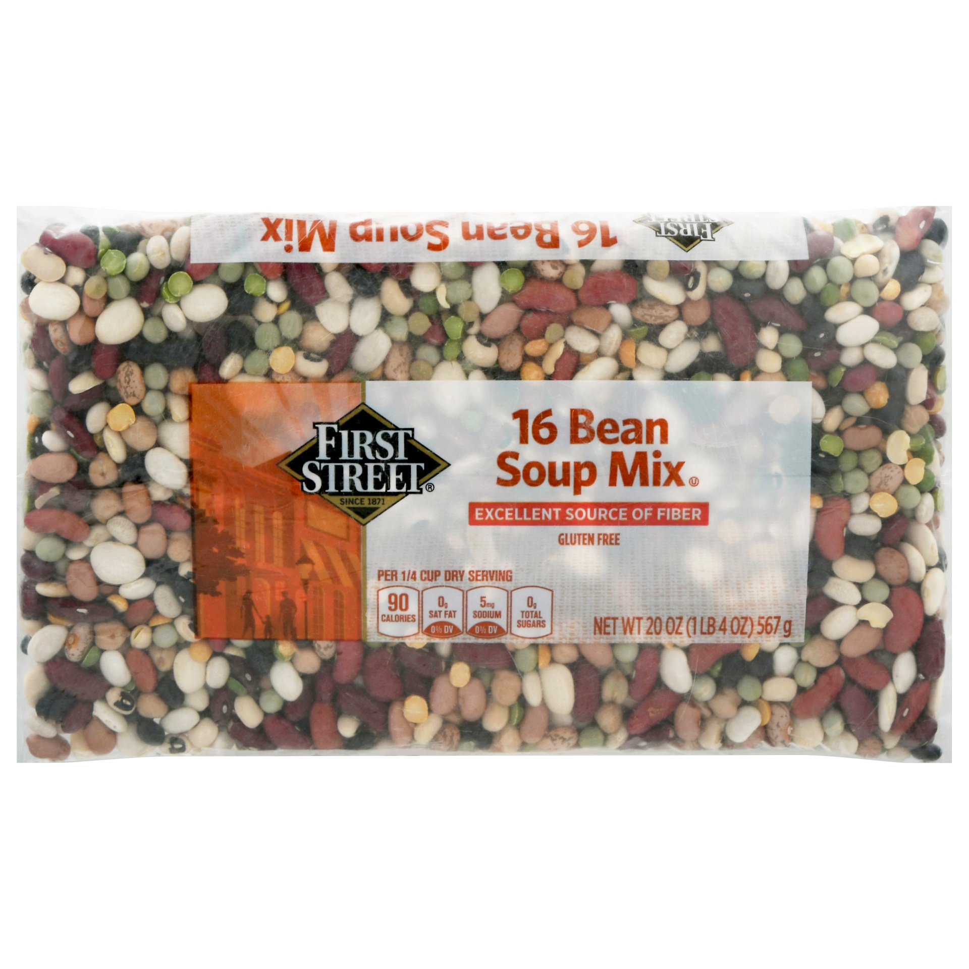 slide 1 of 1, First Street 16 Bean Soup Mix, 20 oz