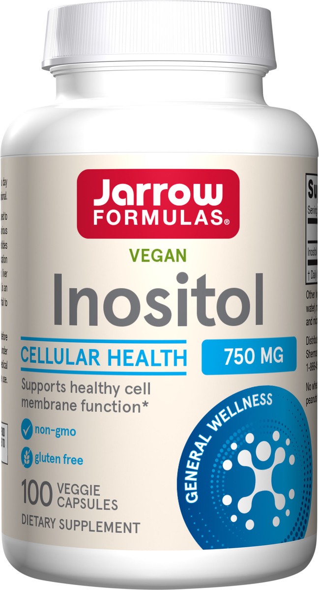 slide 2 of 4, Jarrow Formulas Inositol 750 mg - 100 Veggie Capsules - Liver Support Dietary Supplement for Men & Women - Useful for Nerve Functioning & Fat Metabolism - 100 Servings, 100 ct