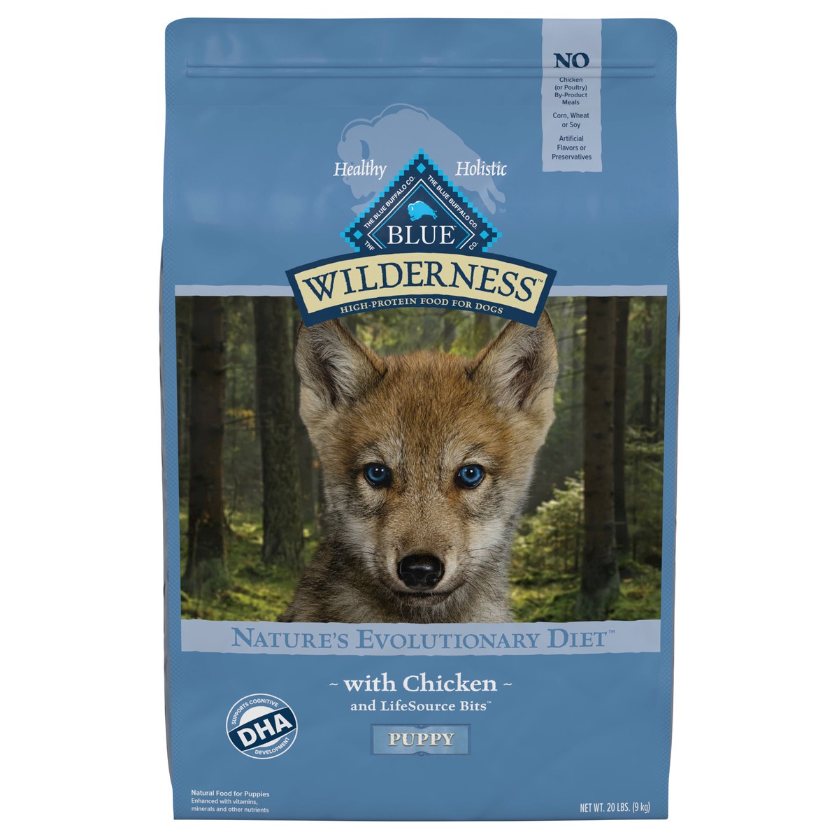 slide 13 of 13, Blue Buffalo Wilderness High Protein, Natural Puppy Dry Dog Food, Chicken 20-lb, 20 lb