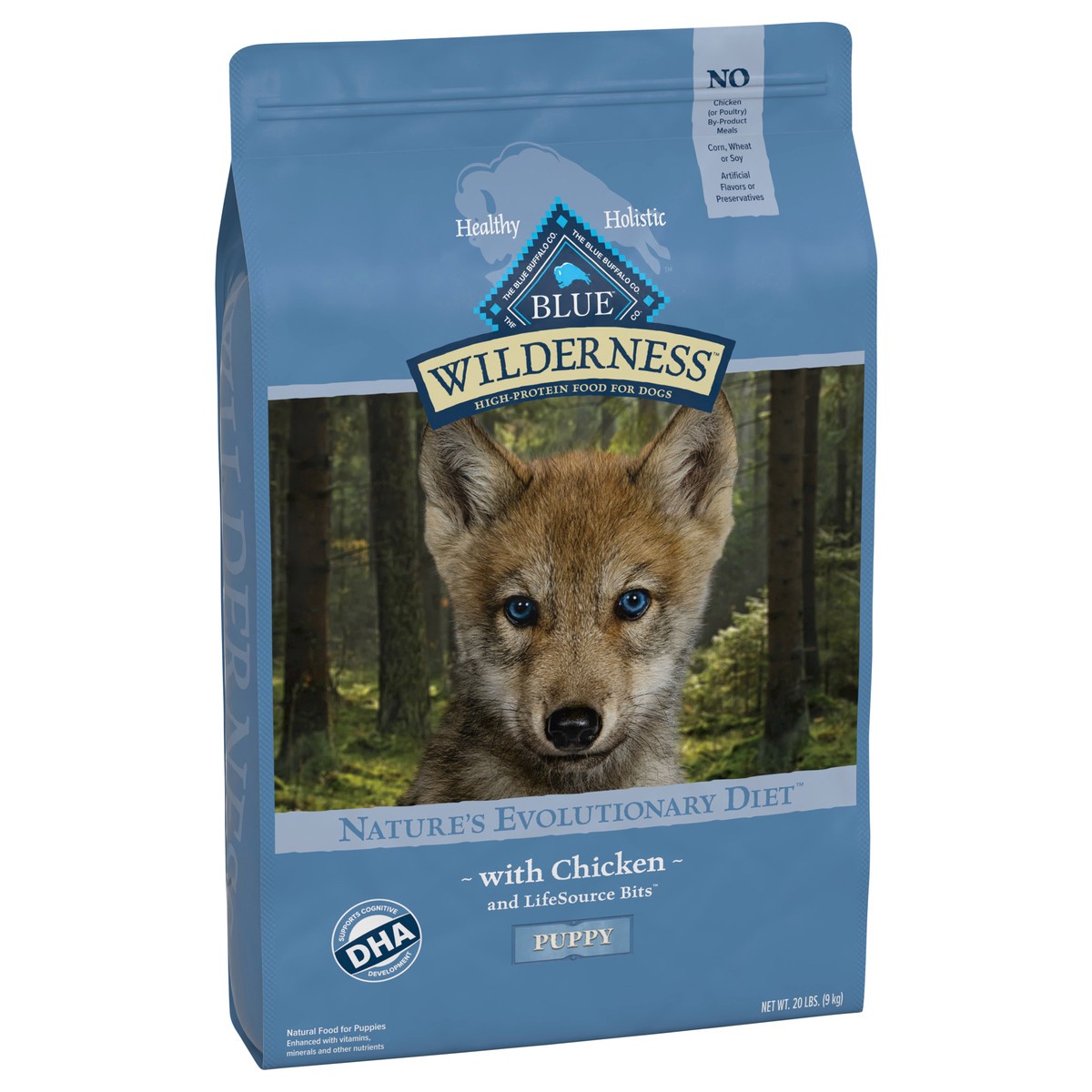 slide 6 of 13, Blue Buffalo Wilderness High Protein, Natural Puppy Dry Dog Food, Chicken 20-lb, 20 lb