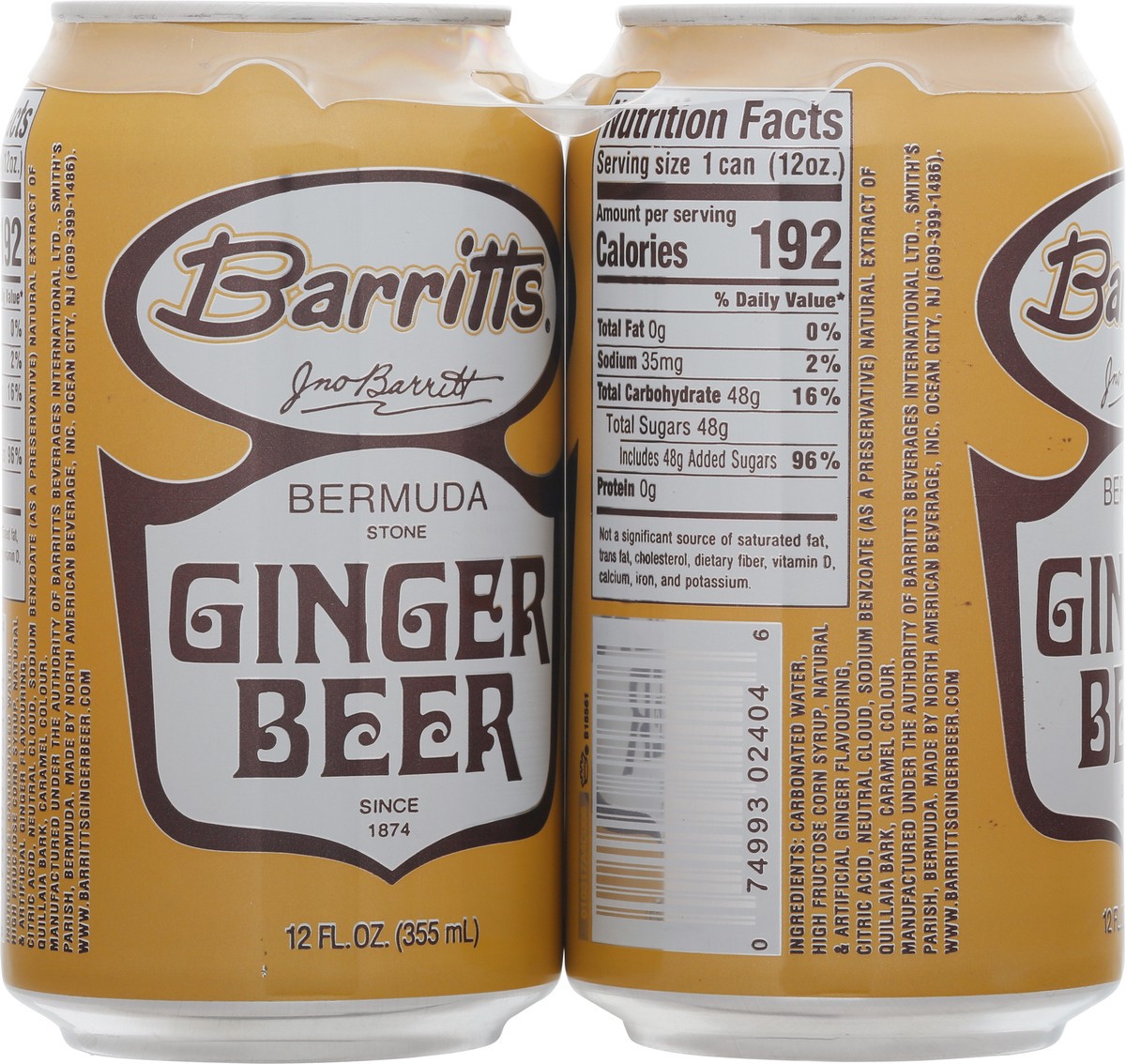 slide 6 of 9, Barritt's Ginger Beer - 6 ct; 12 fl oz, 6 ct; 12 fl oz