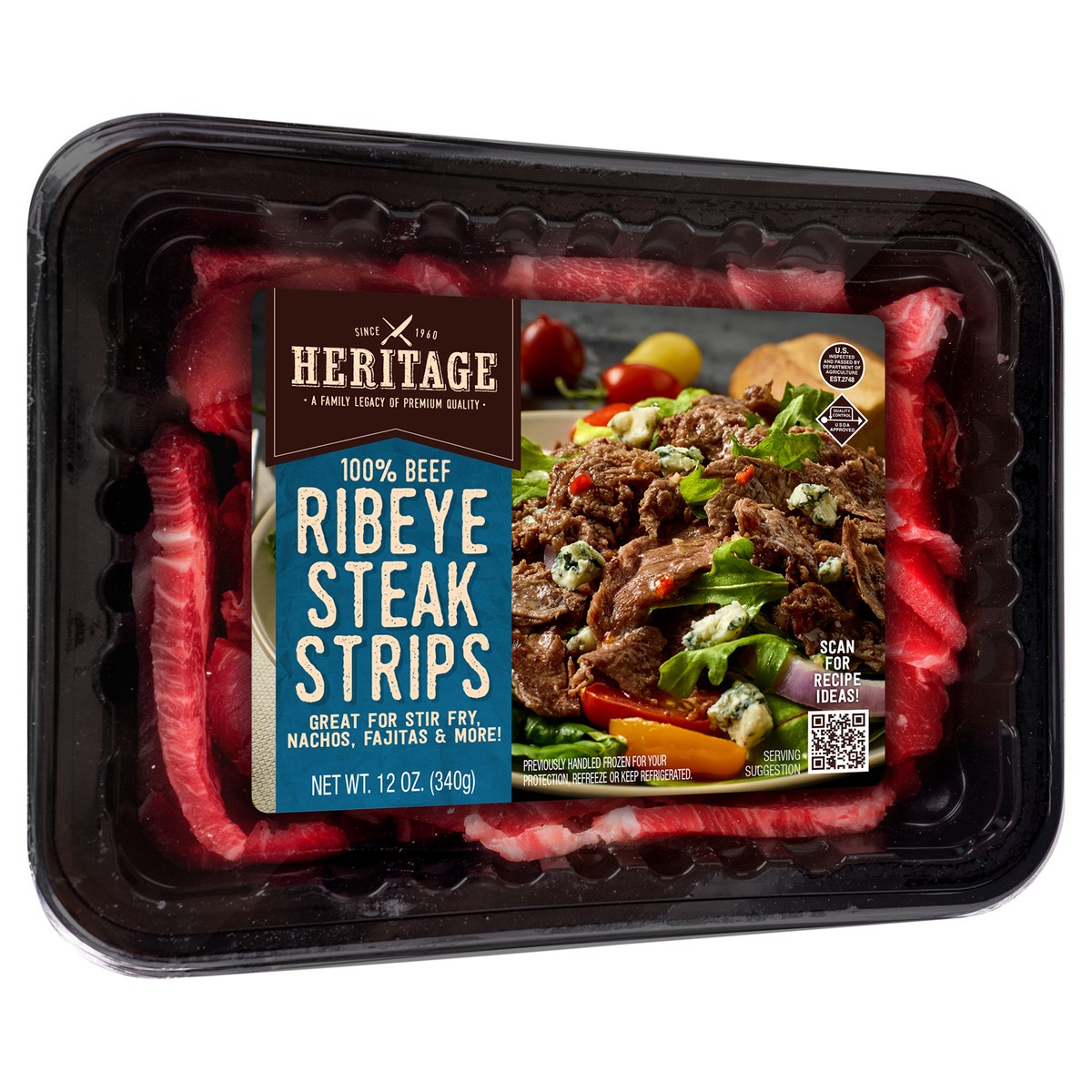 slide 5 of 8, Heritage Ribeye Strips, 12 oz