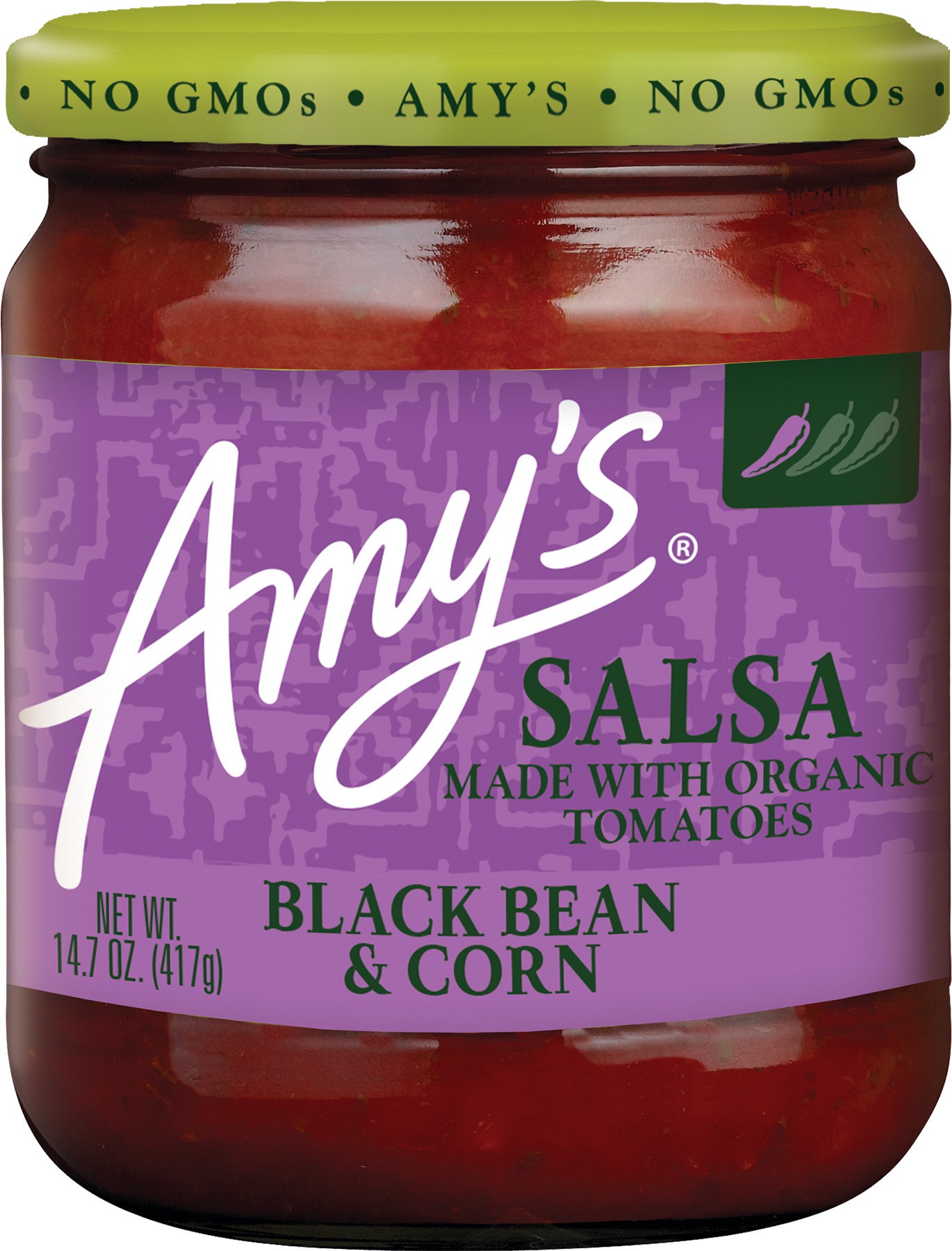 slide 1 of 7, Amy's Kitchen Black Bean & Corn Salsa, 14.7 oz