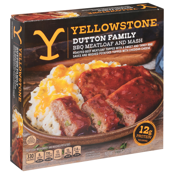 slide 1 of 1, YELLOWSTONE Dutton Family BBQ Meatloaf and Mash, Roasted Meatloaf in Sweet & Tangy BBQ Sauce, Cheddar-Topped Mashed Potatoes, 13.5 oz, 13.5 oz
