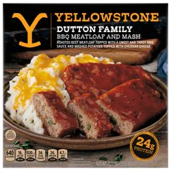 Yellowstone Dutton Family BBQ Meatloaf and Mash, Roasted Meatloaf in Sweet & Tangy BBQ Sauce, Cheddar-Topped Mashed Potatoes, 13.5 oz