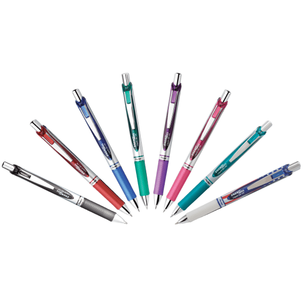 slide 1 of 2, Pentel Energel Rtx Retractable Liquid Gel Pen, Medium Point, 0.7 Mm, Assorted Barrel, Assorted Ink, 1 ct