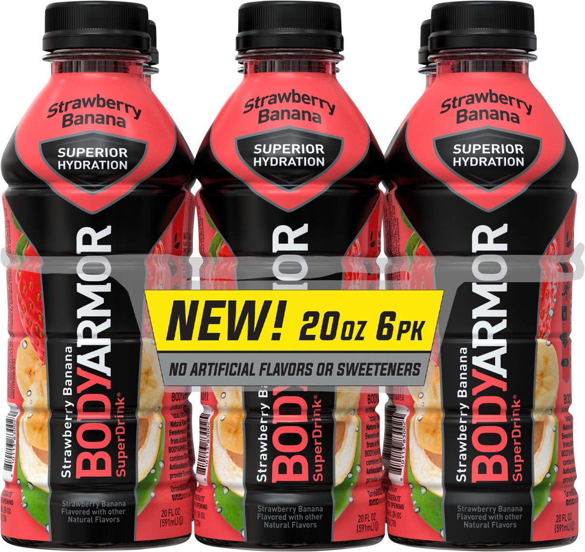 slide 5 of 10, BODYARMOR Sports Drink Strawberry Banana, 20 fl oz, 6 Pack, 6 ct