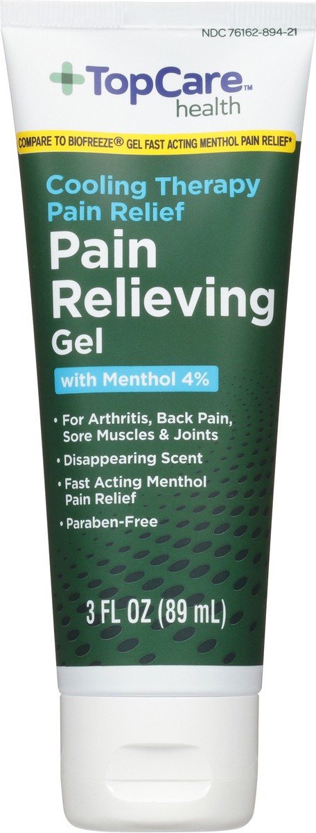 slide 4 of 9, TopCare Health Pain Relieving Gel with Menthol 4% 3 fl oz, 3 fl oz