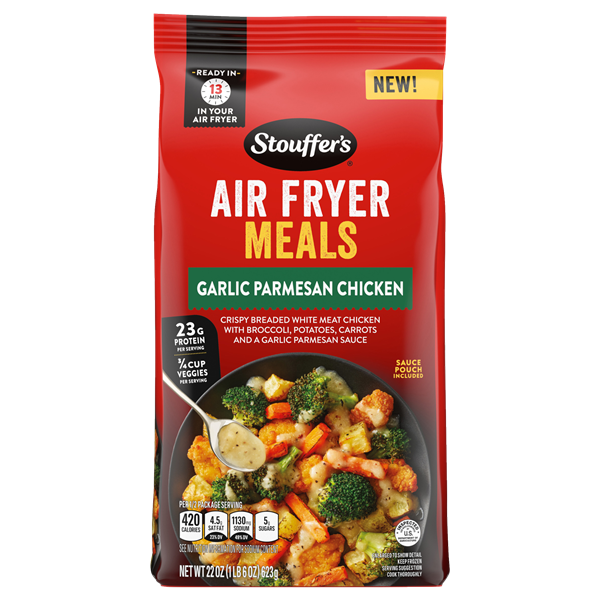 slide 1 of 2, STOUFFER'S Air Fryer Garlic Parm Chicken Frozen Entrée, 22 oz
