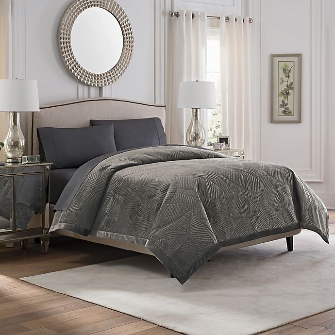 slide 1 of 1, Valeron Caruso Velvet King Coverlet - Charcoal, 1 ct