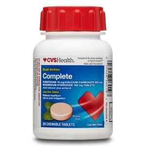 slide 1 of 1, CVS Health Dual Action Complete Acid Reducer Plus Antacid Tablets Cool Mint, 25 ct