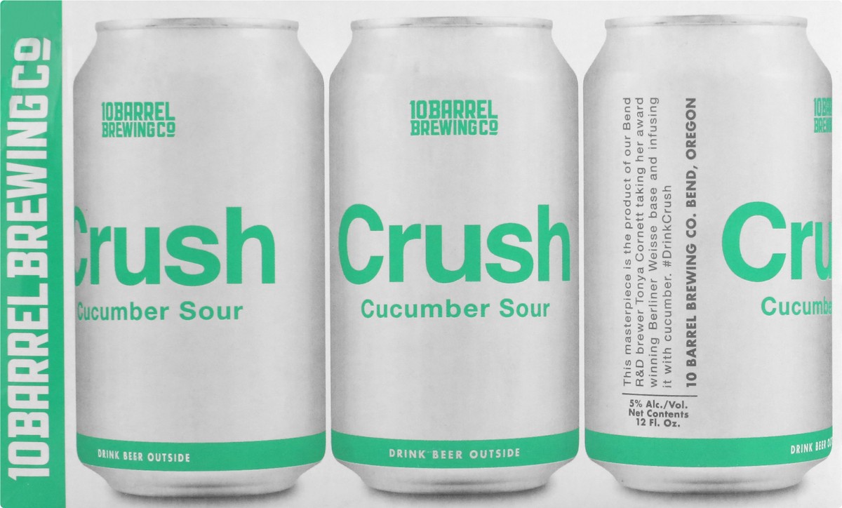 slide 1 of 1, 10 Barrel Brewing Co. 6 Pack Crush Cucumber Sour Beer 6 ea, 6 ct; 12 oz