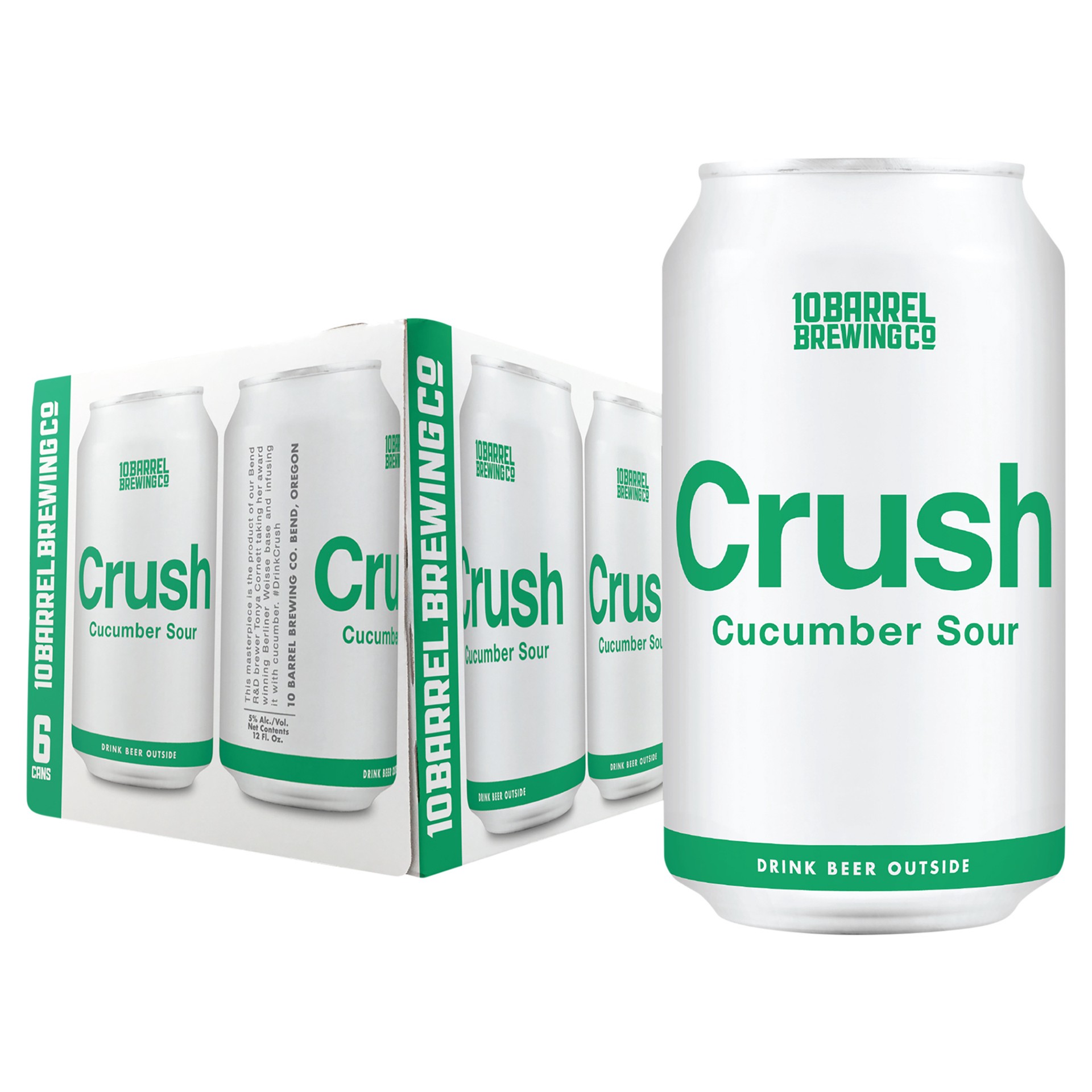 slide 1 of 1, 10 Barrel Brewing Co.. Crush Cucumber Sour Ale, 6 Pack 12 FL OZ Cans, 6 ct; 12 oz