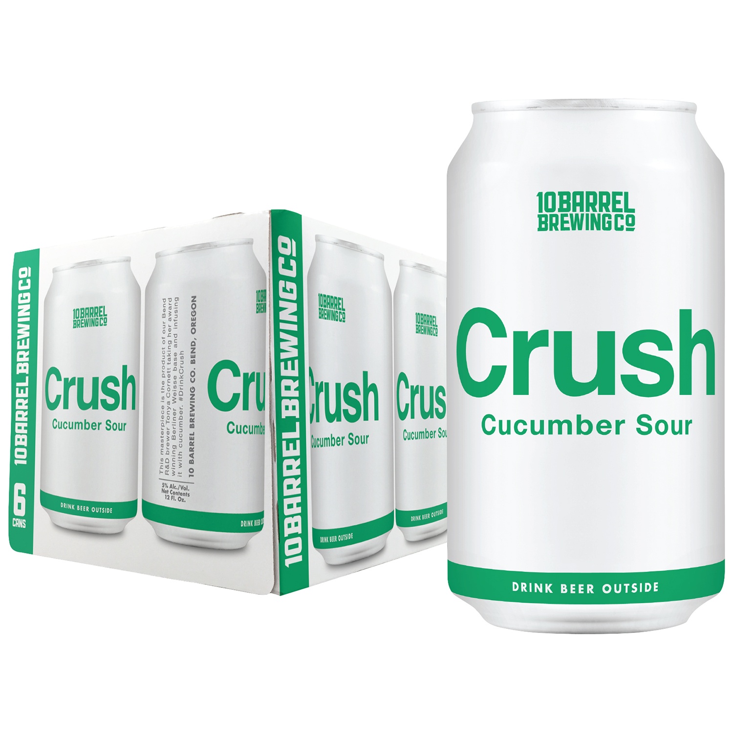 slide 1 of 1, 10 Barrel Brewing Co. Crush Cucumber Sour Ale, 5% ABV, 6 ct; 12 oz