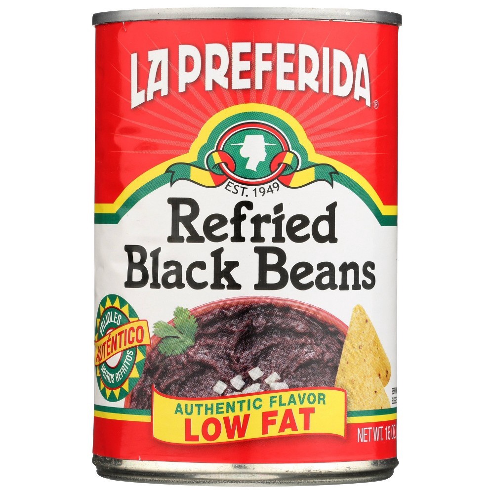 slide 2 of 4, La Preferida Beans Refried Black Fat Free, 16 oz