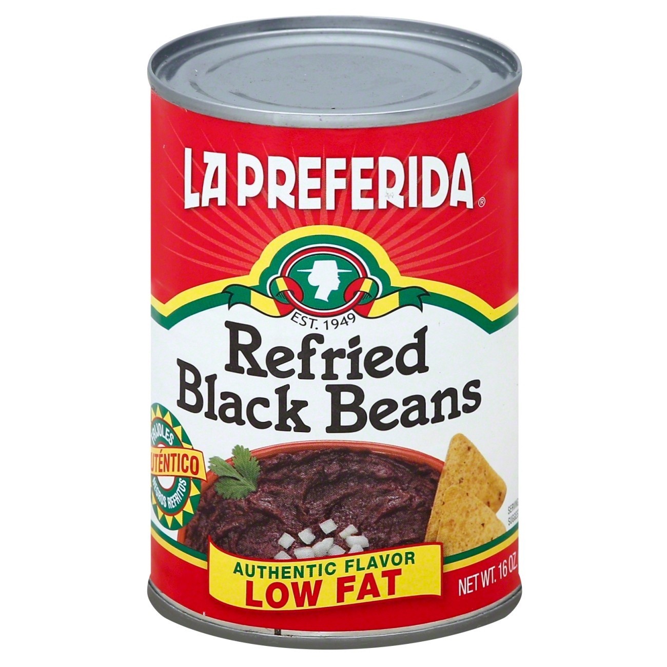 slide 1 of 4, La Preferida Beans Refried Black Fat Free, 16 oz