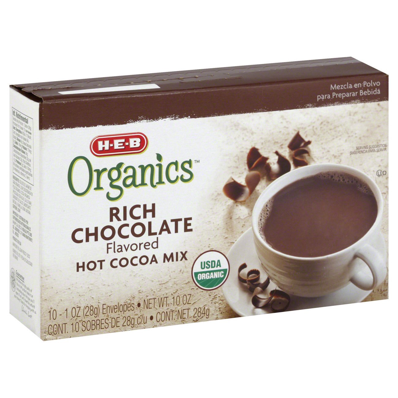 slide 1 of 1, H-E-B Organics Rich Chocolate Hot Cocoa Mix, 10 ct
