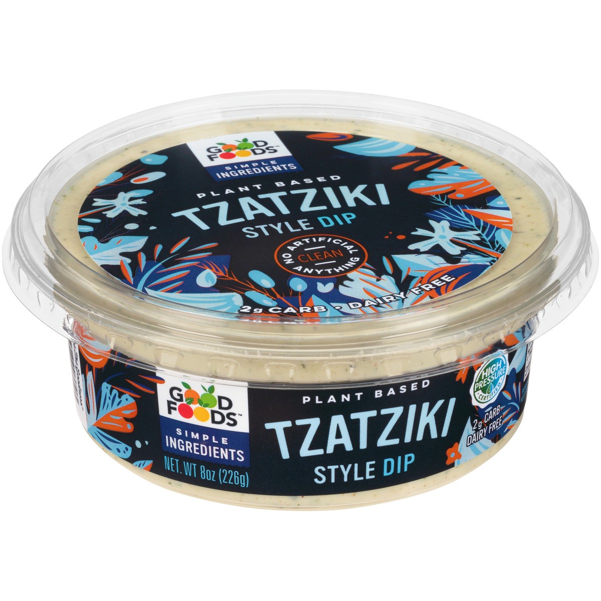 slide 3 of 8, Good Foods Plant Based Tzatziki Style Dip 8 oz. Tub, 8 oz