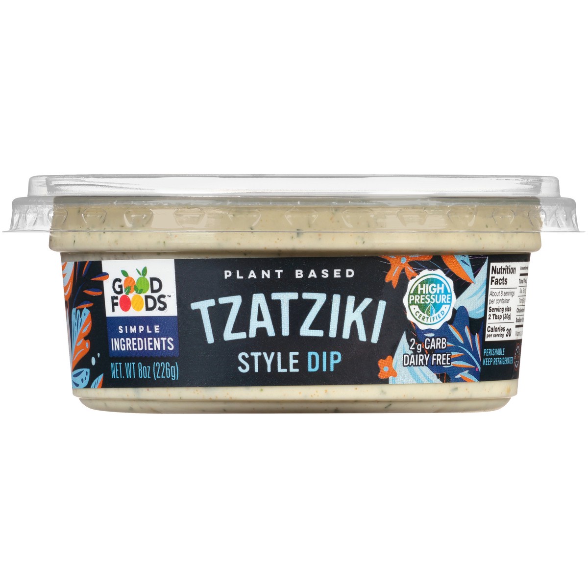 slide 2 of 8, Good Foods Plant Based Tzatziki Style Dip 8 oz. Tub, 8 oz